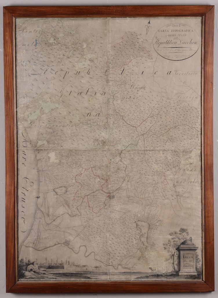 Carta Topografica dello Stato della Repubblica Lucchese sotto Napoleone, Italia 1804  - Asta Asta a Tempo Stampe - II - Cambi Casa d'Aste