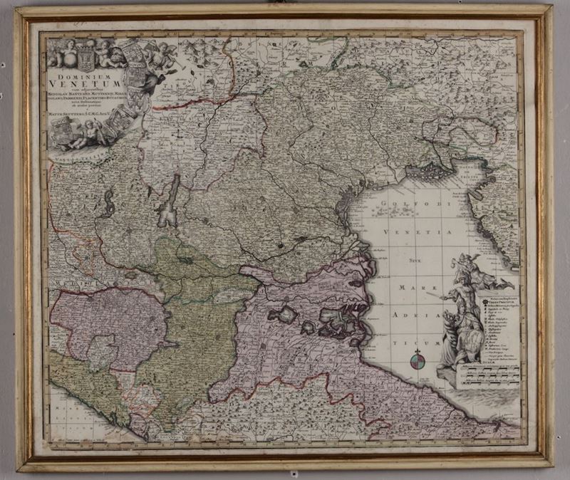 Matthaeum Seutter Dominium Venetum, 1729  - Auction Rare Landscapes, Maps and Books - Cambi Casa d'Aste