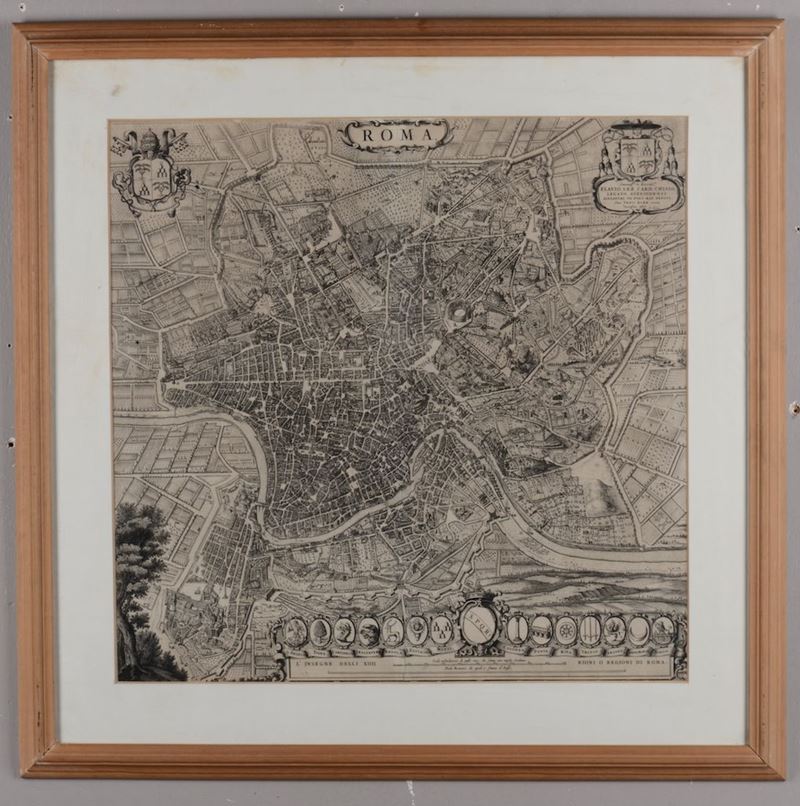 Willem Blaeu Roma, pianta della città, Olanda primi anni XVIII secolo.  - Auction Rare Landscapes, Maps and Books - Cambi Casa d'Aste