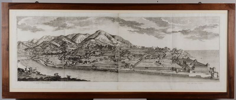 A.Giolfi/Torricelli/G.L. Guidotti Veduta della collina di Albaro. Genova, 1769 circa  - Auction Rare Landscapes, Maps and Books - Cambi Casa d'Aste