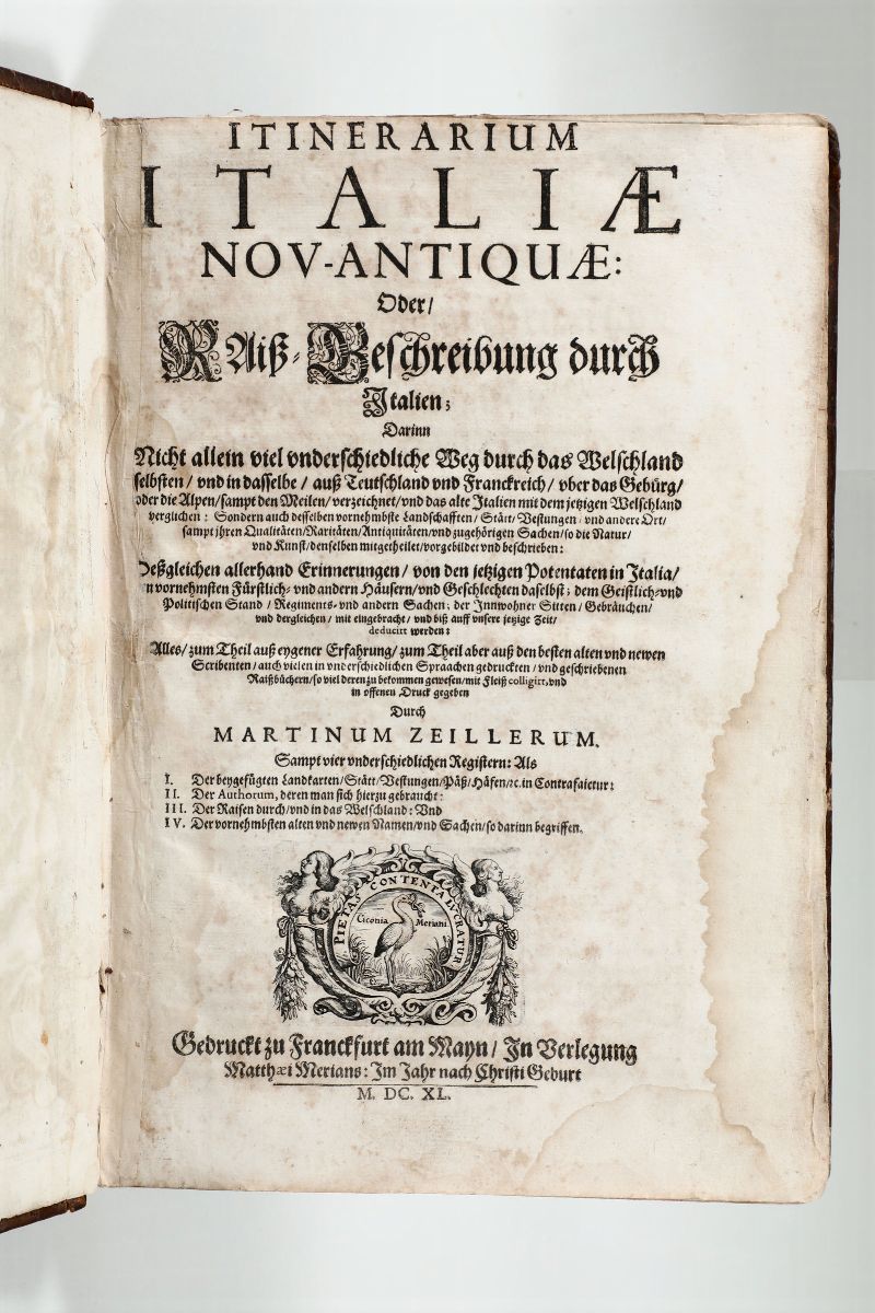 Zeiler,martin /merian,matthausitinerarium Italiae Nov-antiquae..francoforte,merian,1640