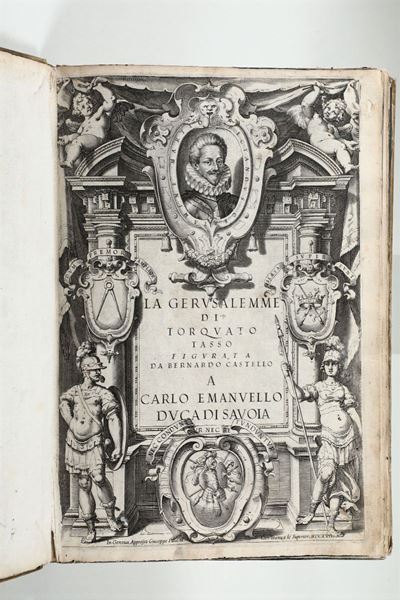 Tasso,torquatola Gerusalemme di Torquato Tasso Figurata da Bernardo Castello..genova,pavoni,1617