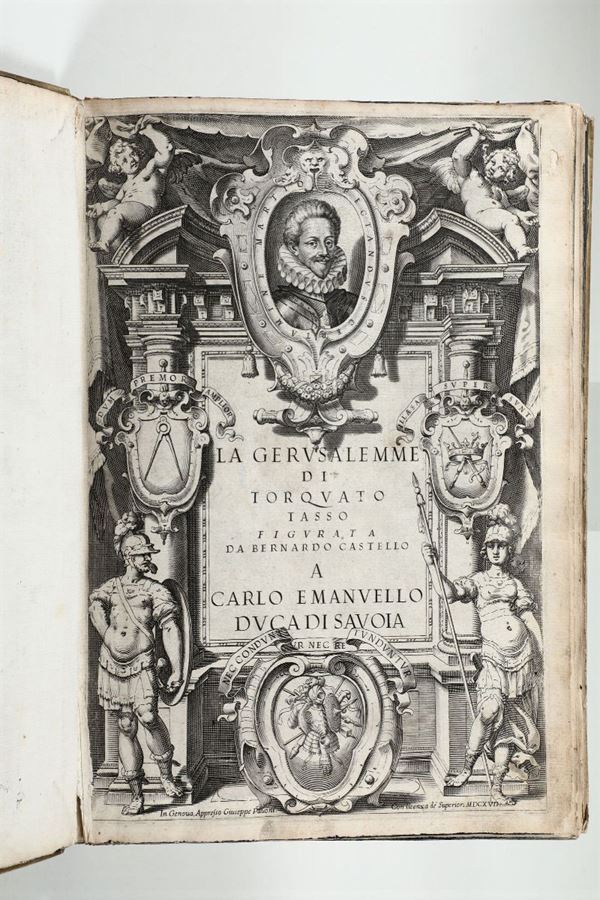 Tasso,Torquato La Gerusalemme di Torquato Tasso figurata da Bernardo Castello..Genova,Pavoni,1617