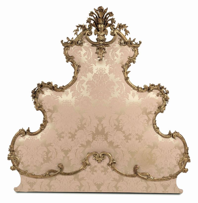 Testata da letto in legno intagliato e dorato, XVIII secolo  - Asta Antiquariato - Cambi Casa d'Aste