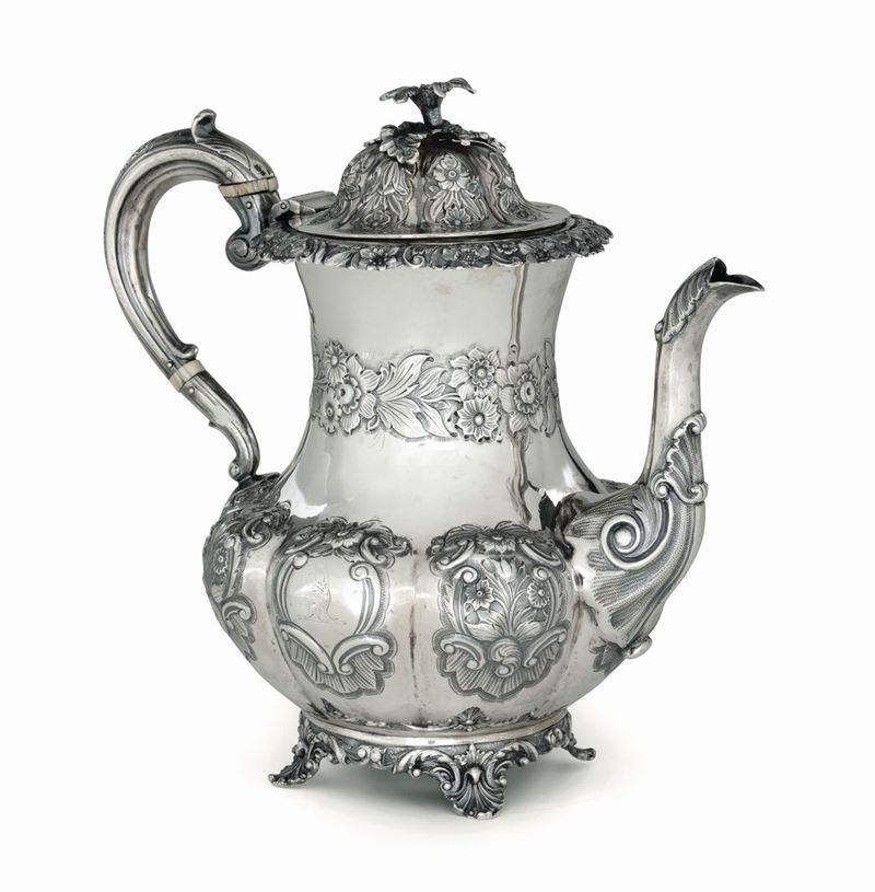 A silver coffee pot, IW, London 1835  - Auction Collectors' Silvers - Cambi Casa d'Aste