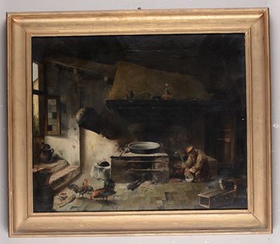 Pittore del XIX Secoloscena D’interno