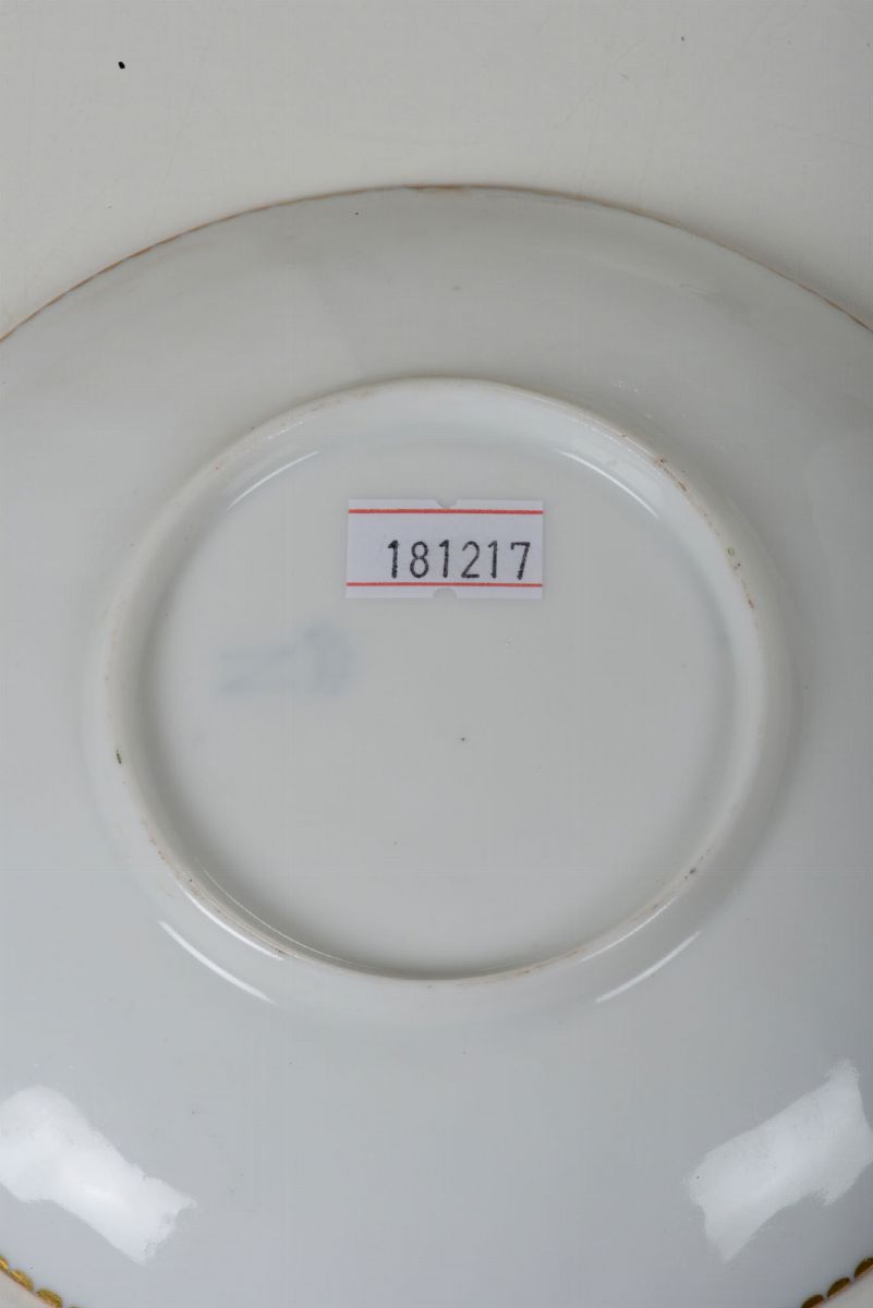 Tazza con Coperchio e Piattino Doccia, Manifattura Ginori, XIX Secolo
