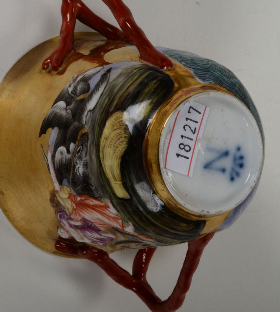Tazza con Coperchio e Piattino Doccia, Manifattura Ginori, XIX Secolo