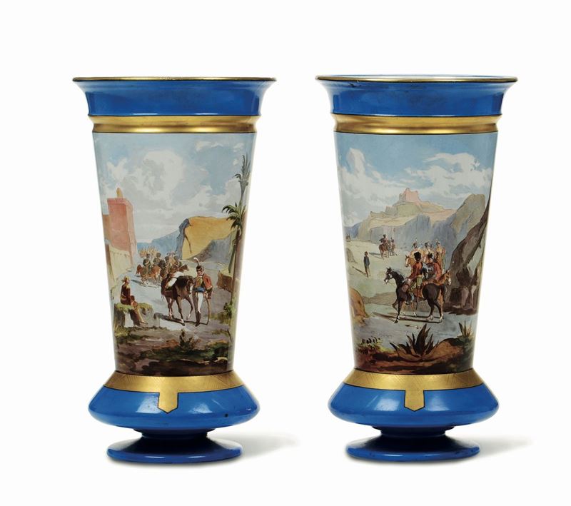Coppia di vasi Francia, Creil e Montereau, 1840-1875  - Auction Majolica and Porcelain - Cambi Casa d'Aste