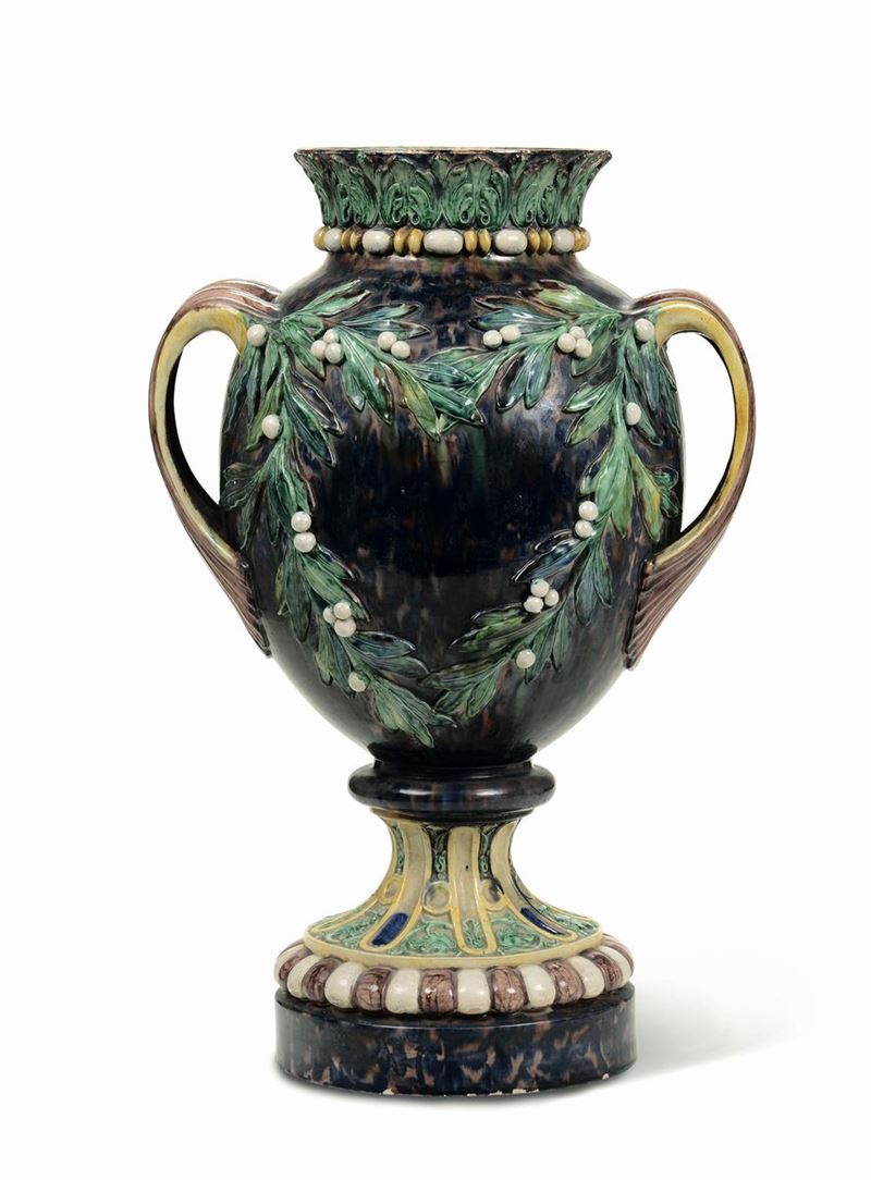 Grande vaso Probabilmente Inghilterra, fine del XIX secolo  - Asta Maioliche e Porcellane - Cambi Casa d'Aste