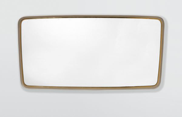 A mirror with a brass frame. Italy, 1950 ca.