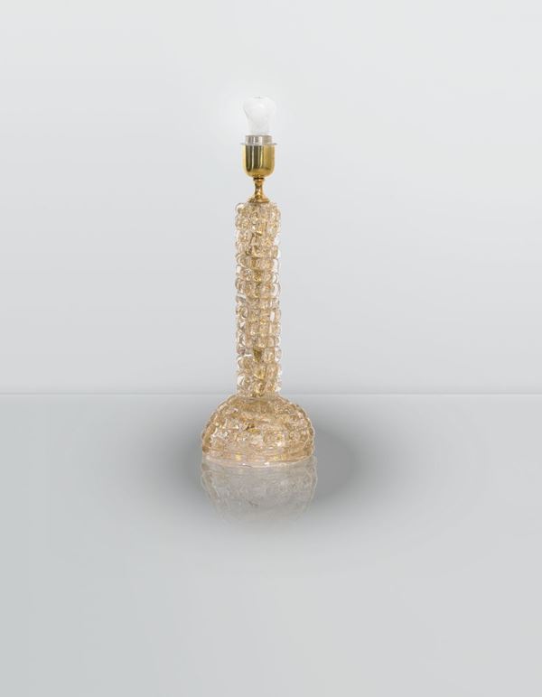 Barovier and Toso, a table lamp with a Murano glass structure. Prod. Barovier&Toso, Italy, 1940 ca.