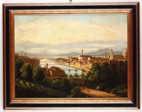Pittore del XIX secolo Veduta di Firenze