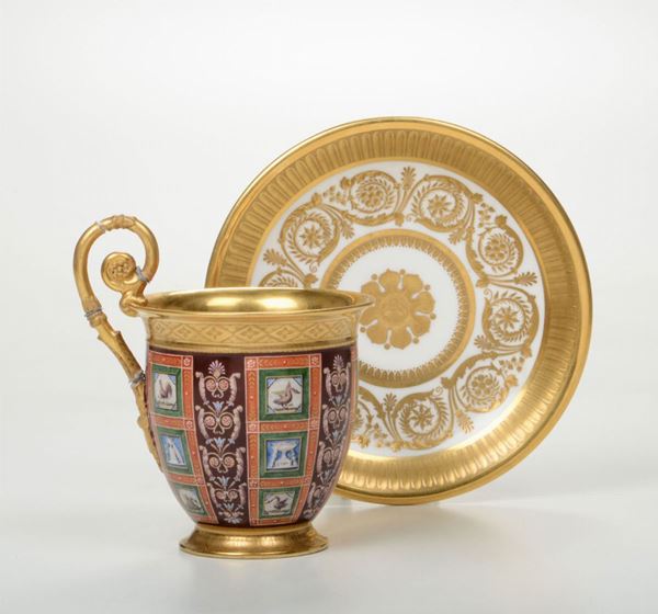 Una tazza e un piattino Sèvres, 1814-1824