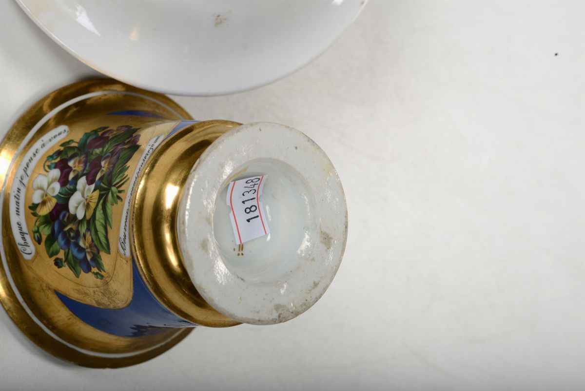 Tazza con Piattino in Porcellana, XIX Secolo