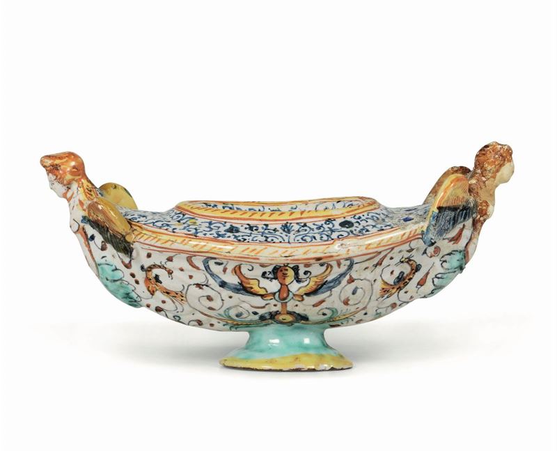 Saliera Deruta, seconda metà del XVII secolo  - Asta Antiquariato - Cambi Casa d'Aste