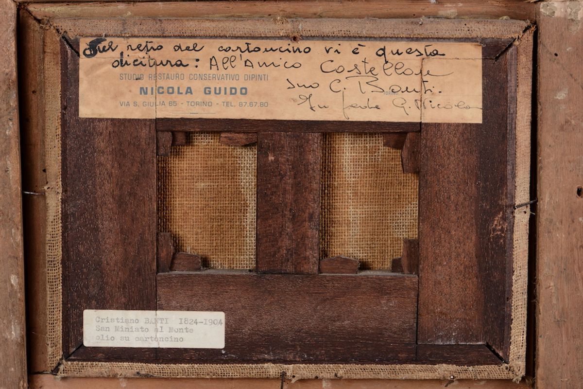 Lotto di Due Quadretti uno su Tela ed uno su Cartoncino Raffiguranti Castello e Architetture