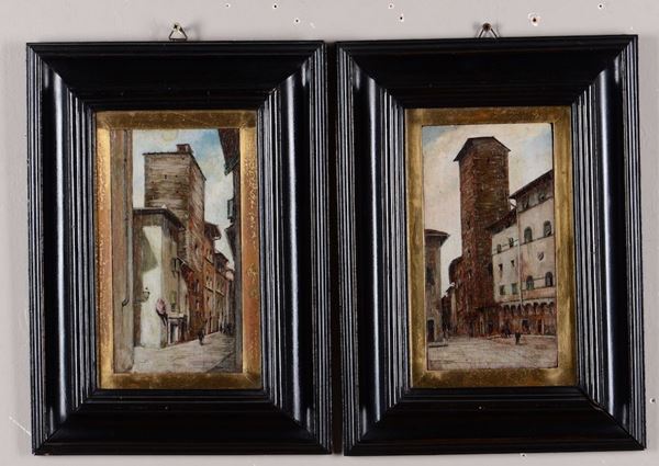 Pittore del XIX-XX secolo Terme di Visdomini e Torre di Corbizzi