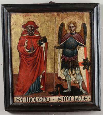 Scuola del XVI Secolo (?)san Girolamo e San Michele