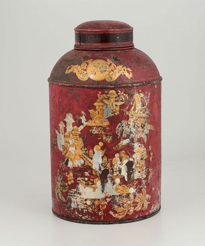 Contenitore in Latta Dipinta a Chinoiseries, John Gilbert & C., Londra