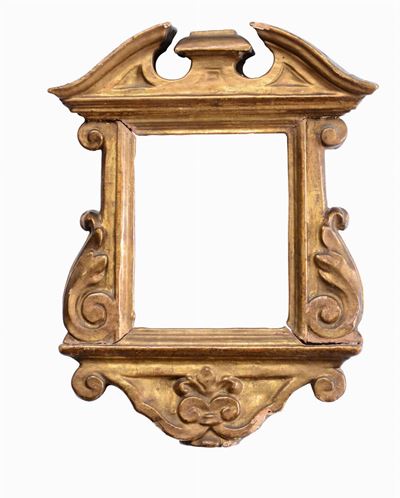 Cornicetta in Legno Intagliato e Dorato, XVIII-XIX Secolo