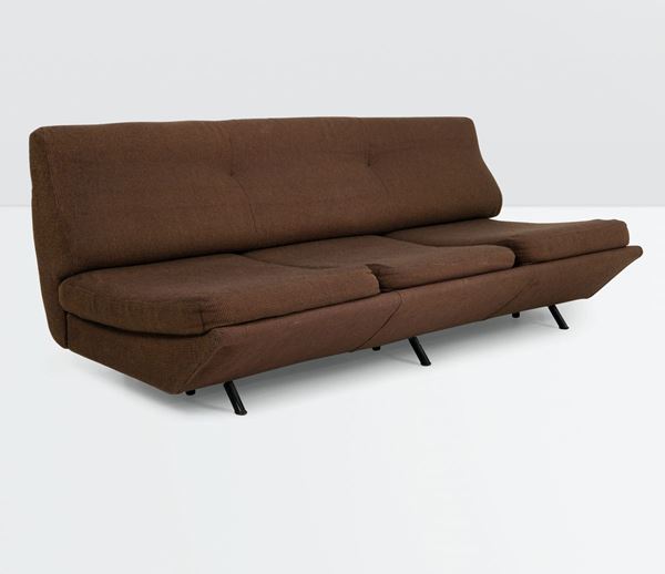 Marco Zanuso, Sleep-O-Matic sofa. Tubular metal structure, rubber strips, foam rubber padding. Arflex Prod., Italy, 1954