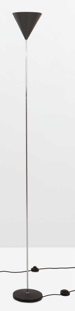 Luigi Caccia Dominioni, an LTE 5 Imbuto floor lamp in metal, nickeled brass and varnished aluminum. Azucena Prod., Italy, 1953  - Auction Design 200 - Cambi Casa d'Aste