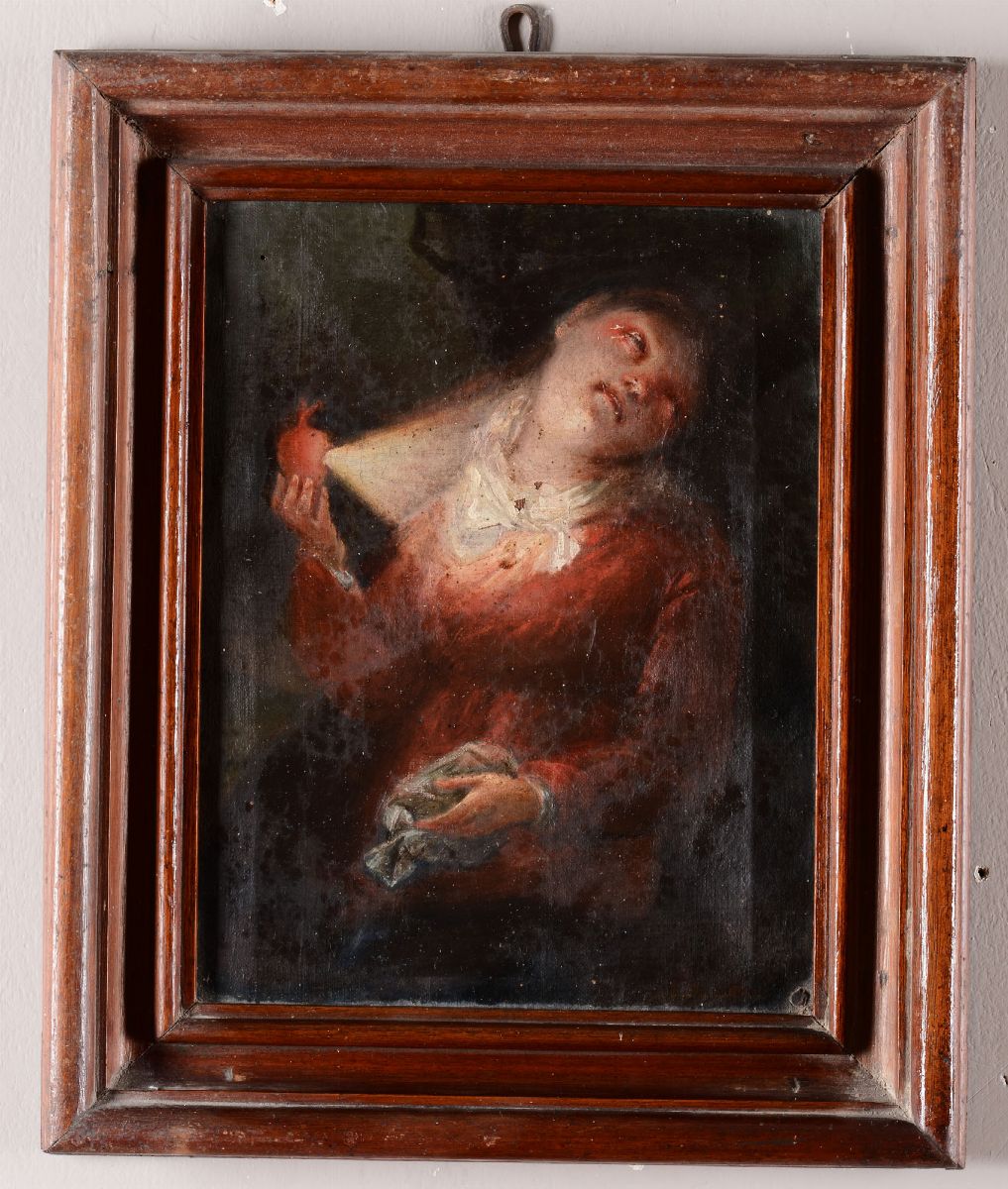 Due Dipinti Raffiguranti Figura che Legge e Figura Femminile, XVIII-XIX Secolo