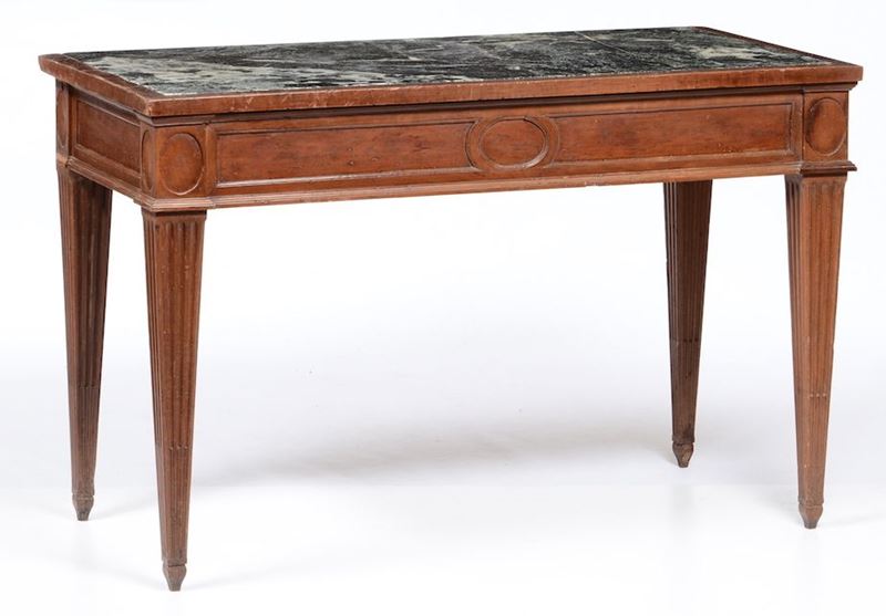 Tavolo in noce con piano in marmo, XVIII secolo  - Auction Fine Art Timed Auction - V - Cambi Casa d'Aste