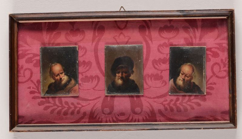 Scuola fiamminga del XIX secolo Tre teste di anziani  - Auction Fine Art - I - Cambi Casa d'Aste