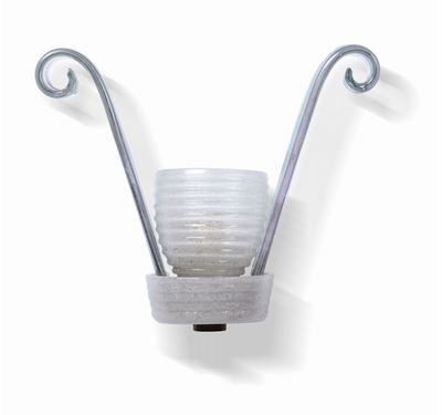Lampada da Parete con Struttura in Ottone ed Elementi Diffusori in Vetro di Murano.