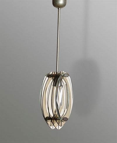Lampada da Sospensione con Struttura in Metallo e Diffusori in Vetro.