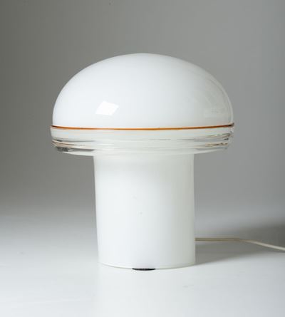Lampada da Tavolo con Struttura in Vetro Colorato e Vetro Opalino.