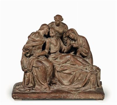Bozzetto in Terracotta Raffigurante il Transito di S.giuseppe. Plasticatore Neoclassico. Italia (...