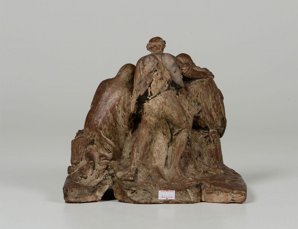 Bozzetto in Terracotta Raffigurante il Transito di S.giuseppe. Plasticatore Neoclassico. Italia (...
