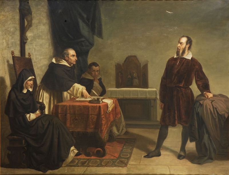 Cristiano Banti (1824-1904), copia da Galileo davanti all'inquisizione  - Asta Pittura - Cambi Casa d'Aste
