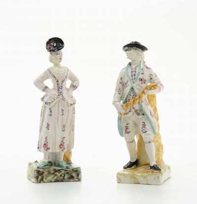 Coppia di Figurine Portafiori Savona, 1785 Circa