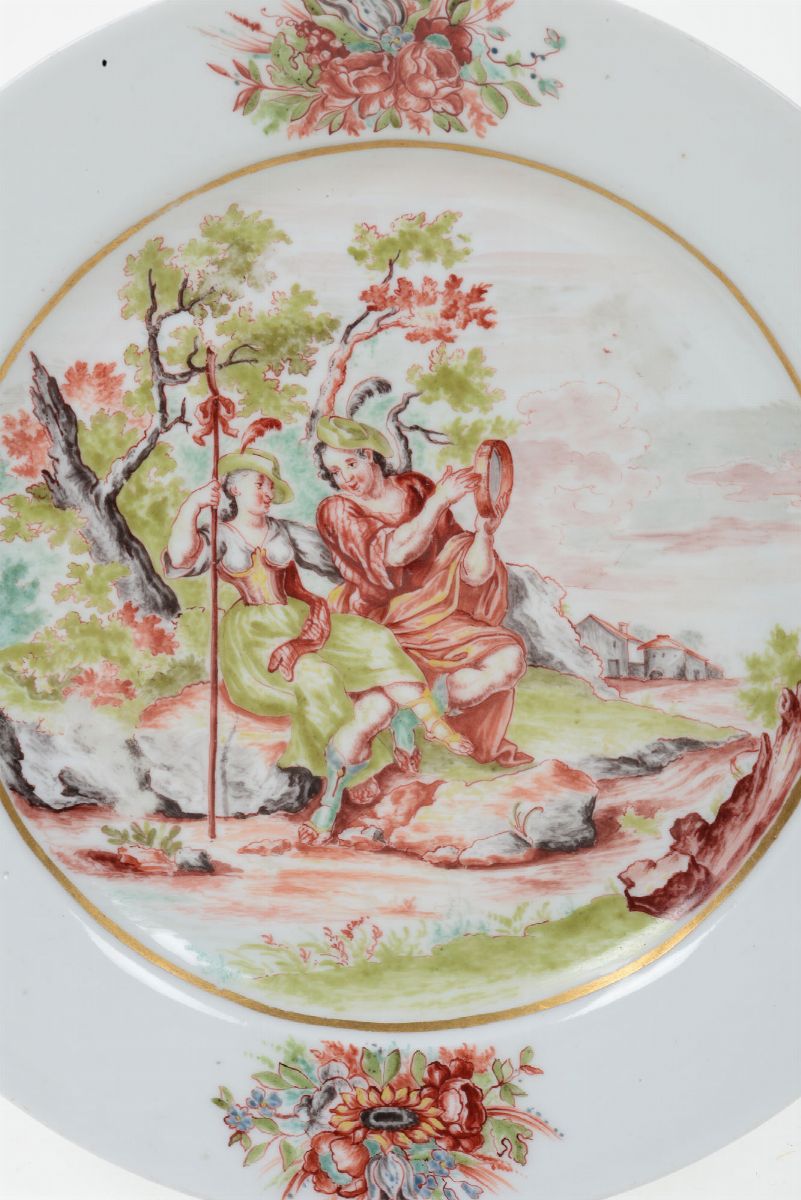 Piatto Meissen, 1735 Circa (porcellana) Decorazione di Franz Ferdinand Mayer, Pressnitz (boemia),...