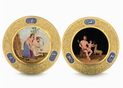 Coppia di Piatti Napoli, Manifattura Giovine, 1830 Circa