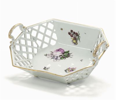 Rara Cestina Meissen, 1750 Circa