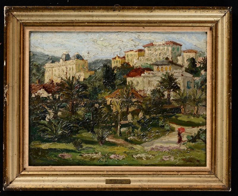 Felice Gussoni (1885 - 1908) Paesaggio  - Asta Asta a Tempo Dipinti e Disegni - I - Cambi Casa d'Aste