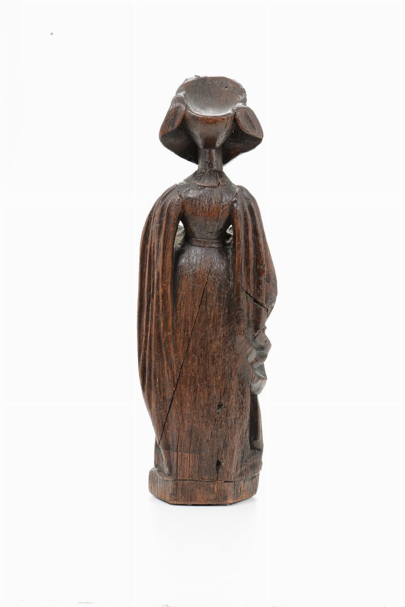 Dama Fiamminga in Legno. Scultore D’oltralpe del XIX Secolo