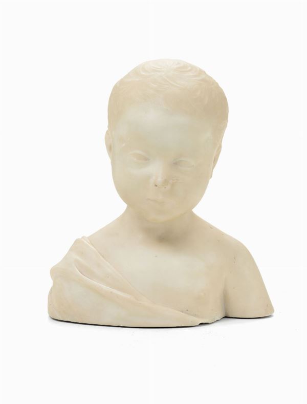 S.Giovannino in marmo bianco. Scultore del XIX secolo