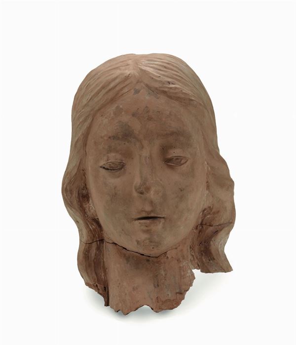 Testa femminile in terracotta. Plasticatore del XIX secolo
