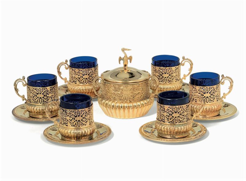 A set of cups and plates, Italy, 20th century  - Auction Collectors' Silvers - Cambi Casa d'Aste