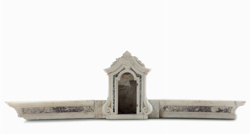 Tabernacolo in marmi policromi, XVIII secolo  - Asta Asta a Tempo Oggetti d'Arte - IV - Cambi Casa d'Aste