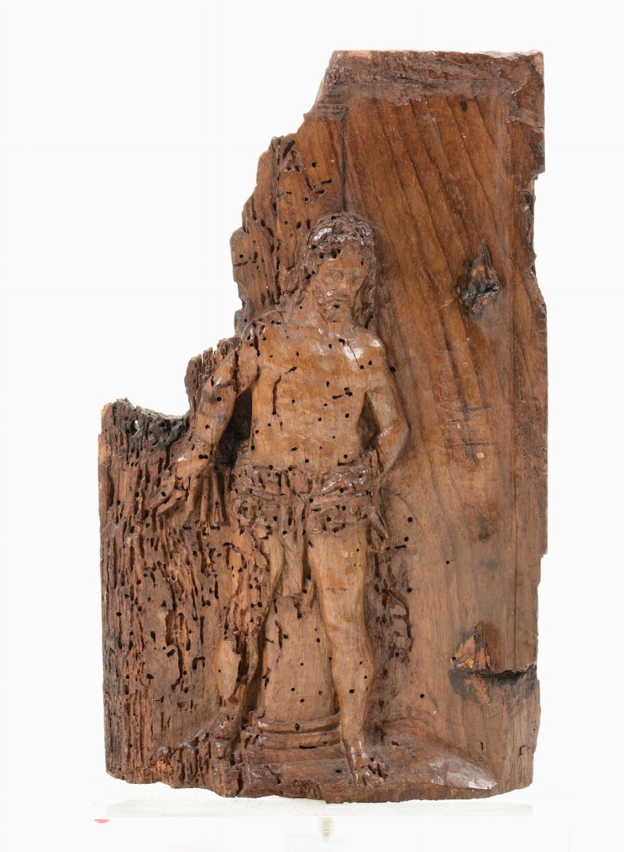 Gruppo di Piccolo Crocifisso in Legno, Toscana, XVI Secolo e Sportello da Ciborio, XVI Secolo in ...