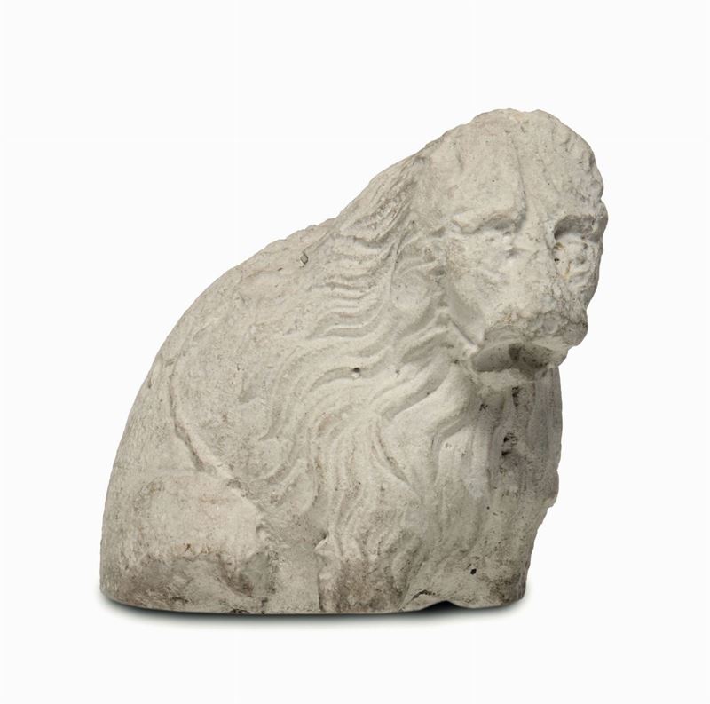Leone in pietra. Scultore gotico del XV secolo  - Auction Fine Art - I - Cambi Casa d'Aste