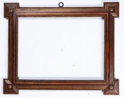 Cornice in Ciliegio con Profili e Decori in Ottone, XIX Secolo