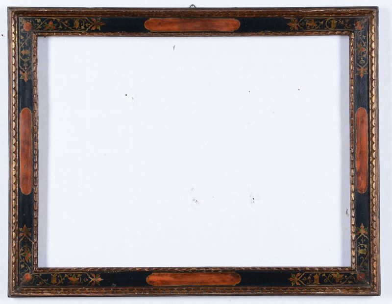 Cornice a cassetta in legno dipinto, Venezia (?), XIX secolo  - Asta Asta a Tempo Arredi e Antiquariato - V - Cambi Casa d'Aste